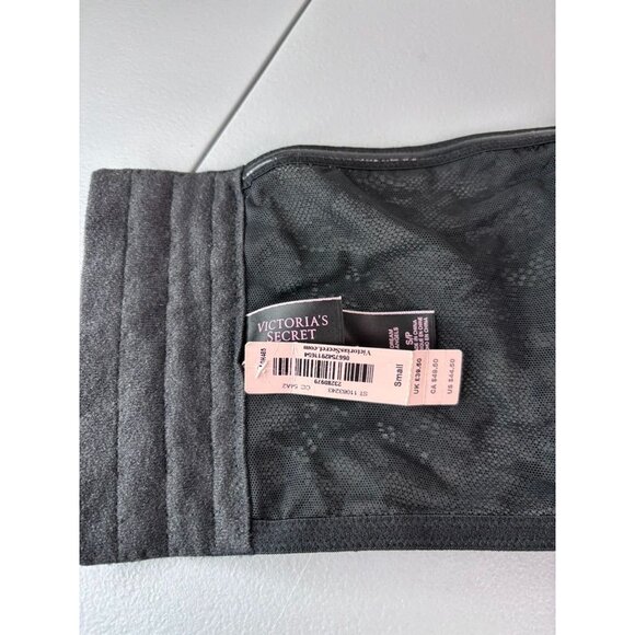 Victoria's Secret small black velvet strapless‎ plunge neck bra top bustier - Picture 5 of 6